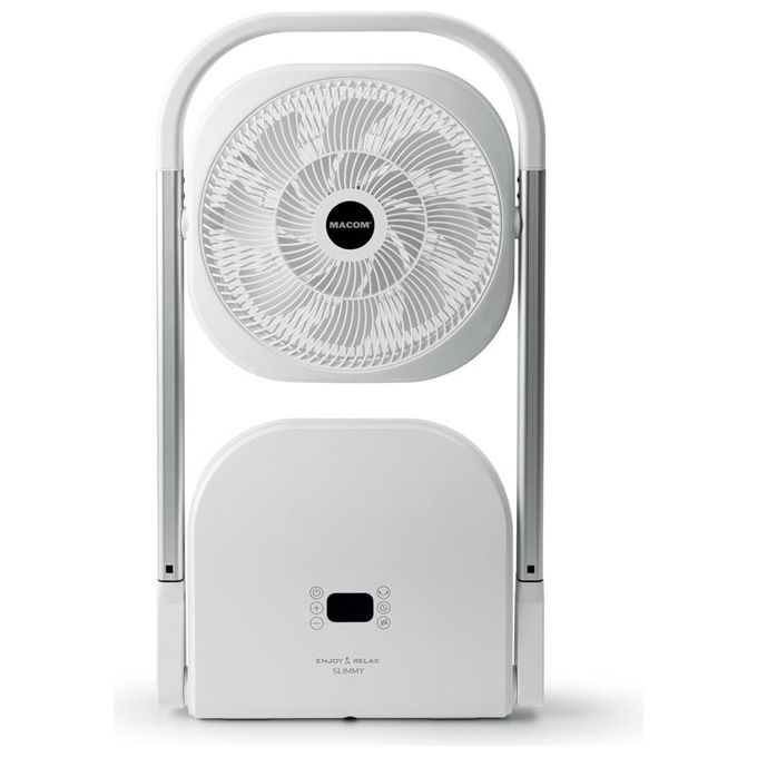 Macom 986 Slimmy Ventilatore a Piantana Pieghevole 9 Velocita' 13W Timer 8h Telecomando colore Bianco