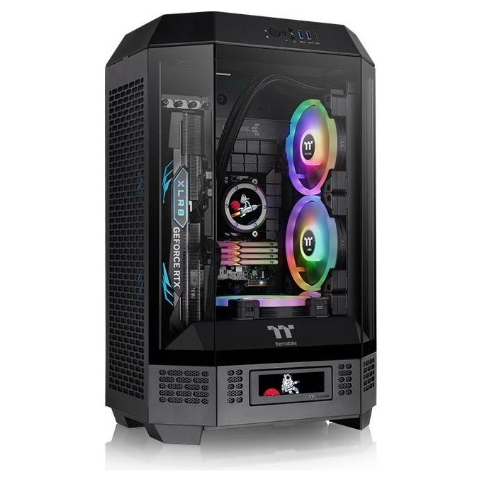 Thermaltake CA-1Y4-00S1WN-00 The Tower 300 Case PC Micro Tower con supporto micro ATX Mini-ITX vetro temperato 2 ventole 140 mm preinstallate colore Nero