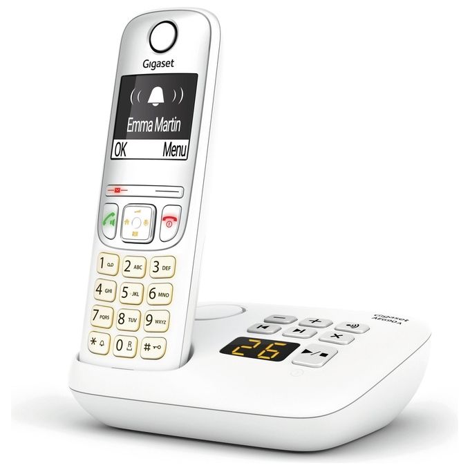 Gigaset S30852-H2830-B132 AE690A Telefono analogico DECT con vivavoce identificatore di chiamata e segreteria telefonica colore Bianco