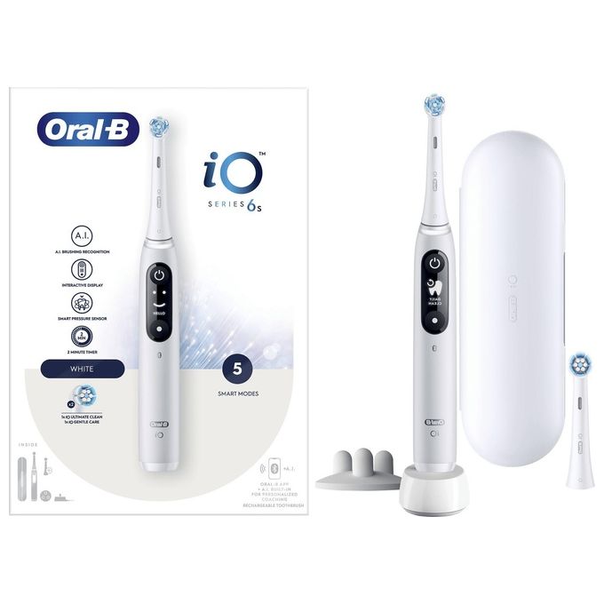 Oral-B IO6 iO Series 6 Spazzolino elettrico Rotazione Oscillazione 5 modalita' Bluetooth display interattivo colore Bianco