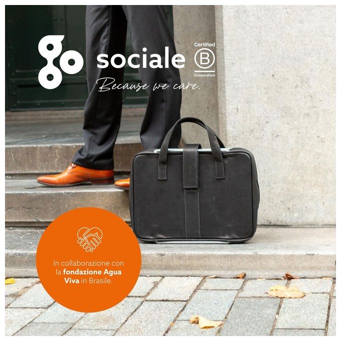 R-Go Tools RGOAVLAPBL Borsa per laptop R-Go Viva in pelle pieno fiore con supporto integrato ergonomico per laptop fino a 15.6'' colore Nero