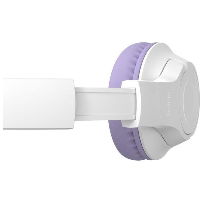 Belkin AUD006BTLV SoundForm Inspire Cuffie Wireless Over-Ear con Microfono Bluetooth 5.2 35 Ore Autonomia USB-C 85 dB colore Lavanda Bianco