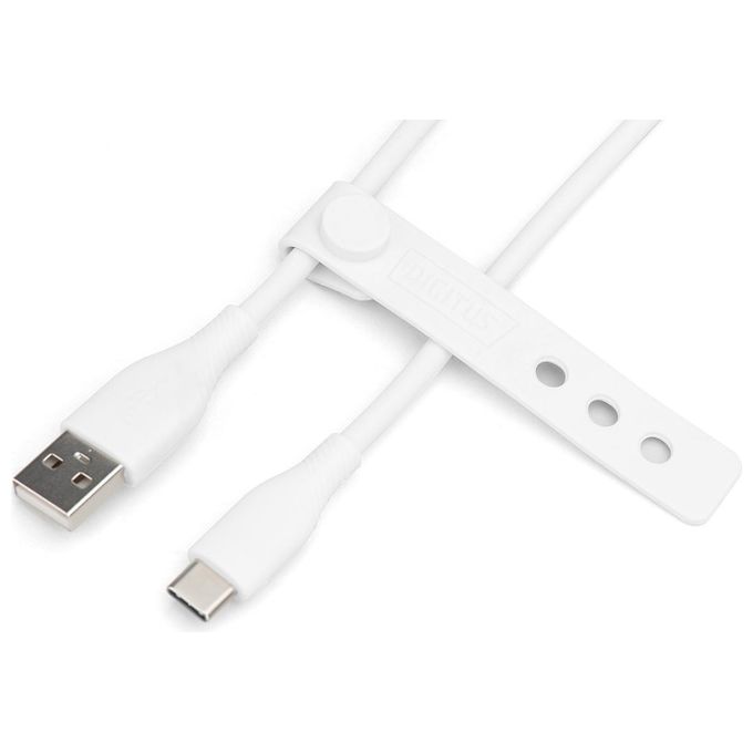 Digitus Cavo Ricarica Guaina Silicone Usb-A - Usb-C 1mt Usb 2.0 60W Bianco