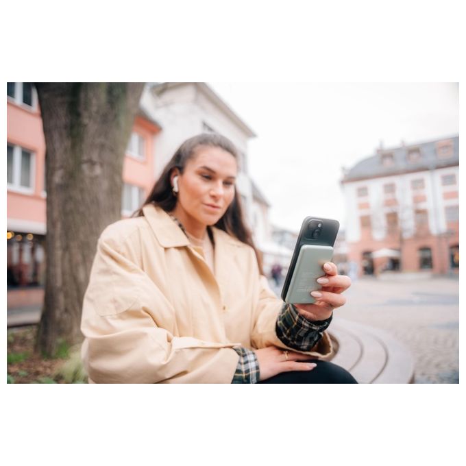 Verbatim 32241 Charge 'n' Go Power Bank Magnetico 5000 mAh 15 W Ricarica Wireless 20 W Power Delivery colore Verde