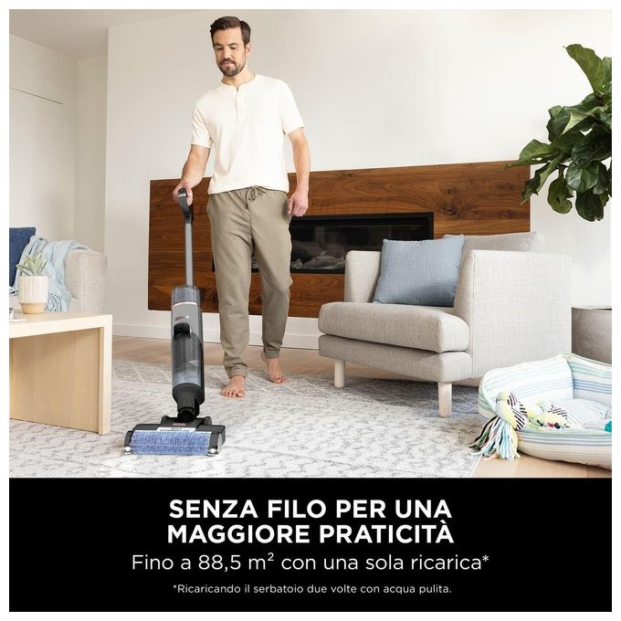 Shark WD210EU HydroVac Aspirapolvere Lavapavimenti Senza Filo Wet Dry 170W 25 min 86 dB colore Grigio