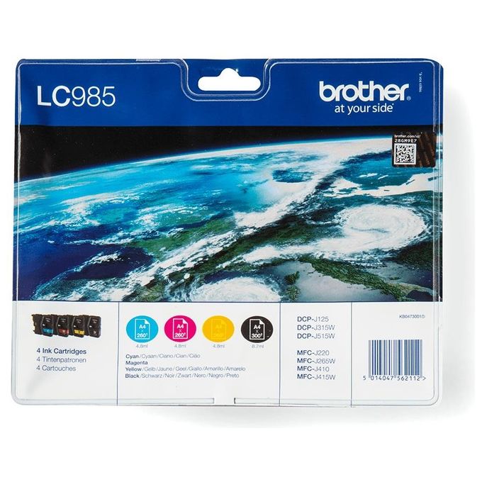 Brother LC-985 CMYB Multicolore DCP-J315W Inkjet - getto dinchiostro Cartuccia originale