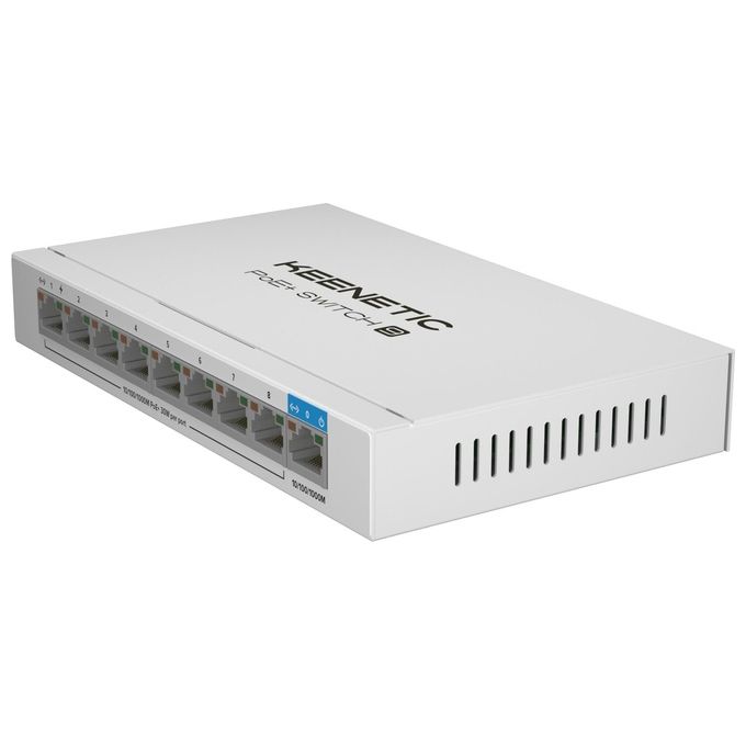 Keenetic KN-4710-01-EU PoE+ Switch 9 Switch Non Gestito 9 Porte Gigabit 8 Porte PoE+ 120W 18 Gbps colore Bianco