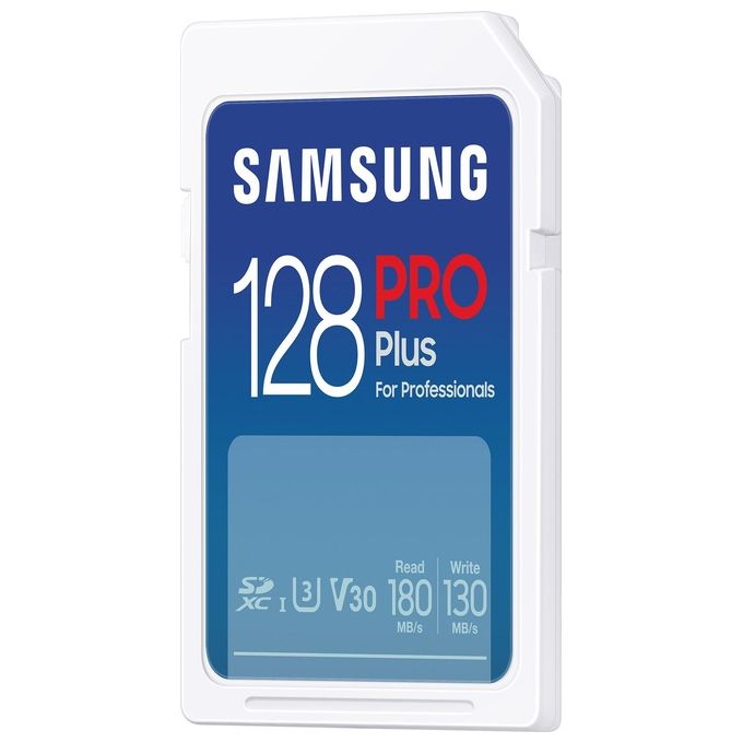 Samsung MB-SD128S-EU PRO Plus Scheda di Memoria SDXC 128 GB UHS-I U3 V30 Classe 10 180 MB-s lettura 130 MB-s scrittura