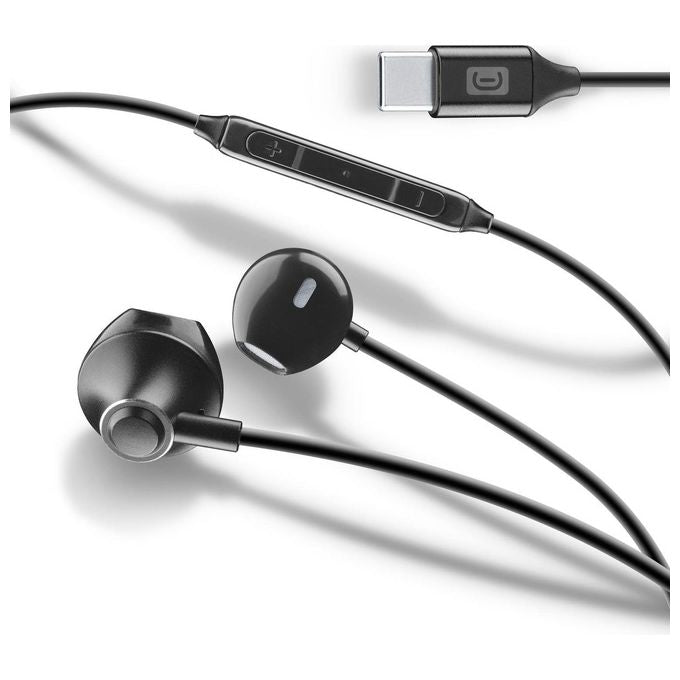 Cellular Line Auricolari con Microfono e Filo Nero