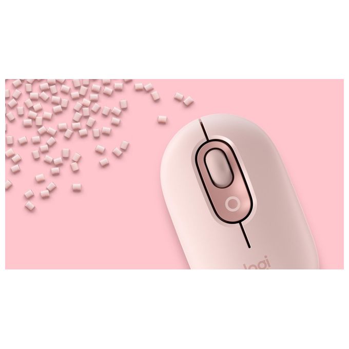 Logitech 910-007413 POP Mouse Universale Ambidestro Ottico 4000 DPI Bluetooth Clic Silenzioso 10 m colore Rosa