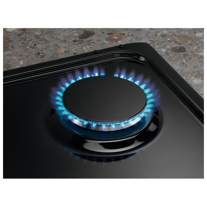 Electrolux PN750RUV Serie 300 Piano cottura a gas 75 cm 5 fuochi Wok Bruciatore Tripla Corona Sicurgas colore Nero Ghisa