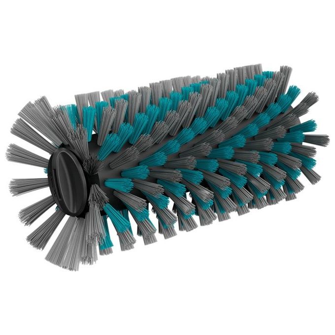 GARDENA 14848-20 Spazzola a Cilindro Universale per Superfici in Legno e WPC con Setole in Nylon di Lunghezza Variabile per AquaBrush 14841 14842 colore Grigio Blu