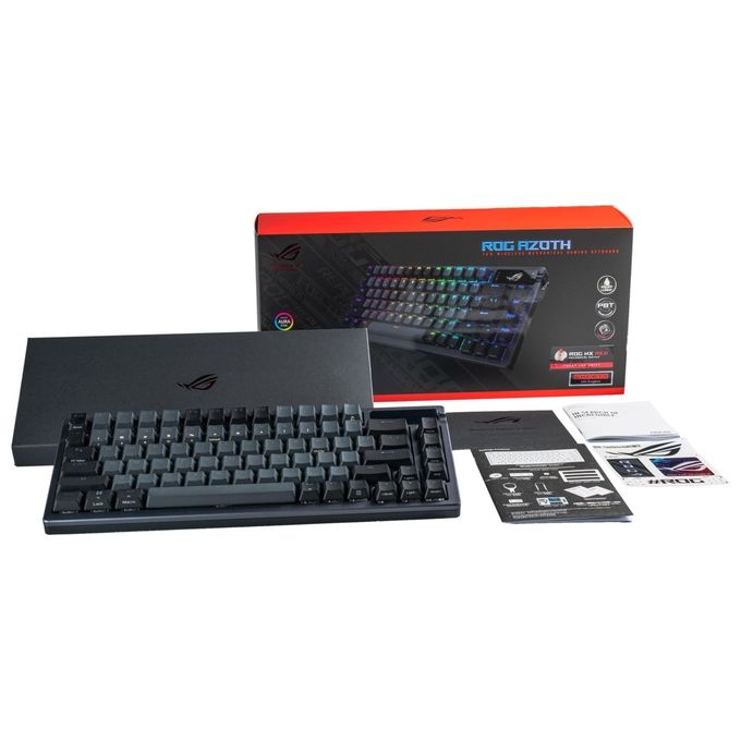 ASUS 90MP0316-BKIA00 ROG Azoth Tastiera Meccanica Gaming Wireless 75% TKL Switch ROG NX Red Hot-Swap Display OLED RGB Aura Sync Connessione Tri-Mode USB-C Bluetooth 2.4GHz colore Nero