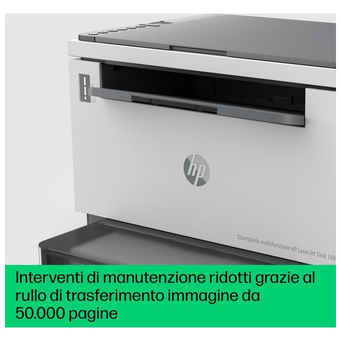 HP 381L0A LaserJet Tank 1604w Stampante Multifunzione Laser 22 ppm Stampa Fronte Retro Manuale Scanner A4 Wi-Fi USB colore Bianco