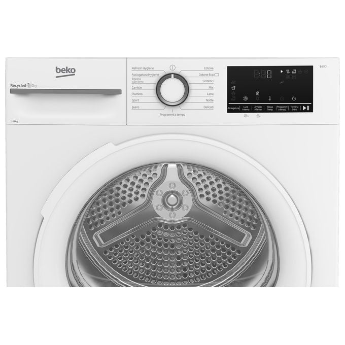 Beko BMT481WI Asciugatrice Pompa di Calore 8 Kg Classe A+++ Motore Inverter 15 Programmi 64 dB (84.6x59.8x60.7 cm) colore Bianco