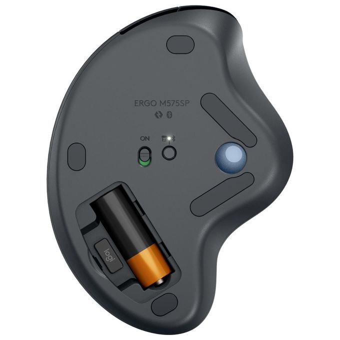 Logitech ERGO M575S Mouse Trackball Wireless Ergonomico Bluetooth 2000 DPI 5 Tasti Clic Silenzioso colore Grafite