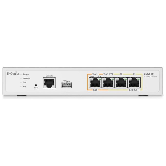 EnGenius ESG510 Gateway di Sicurezza SD-WAN con Controller 2500 Mbit-s 4 porte LAN RJ-45 1 porta USB 3.2 Gen 1 4096 MB RAM colore Grigio
