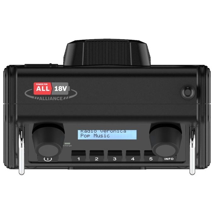 Perfectpro DPR2-18V Radio da cantiere DAB+ FM Bluetooth IP54 colore Nero