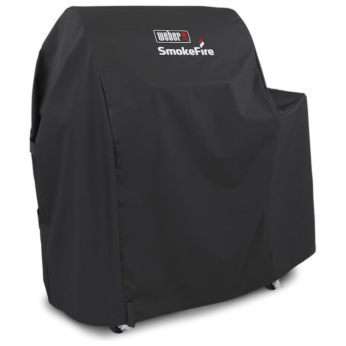 Weber 7192 Custodia Premium per Barbecue SmokeFire EX4 in Poliestere Impermeabile e Traspirante con Cinghie di Fissaggio colore Nero