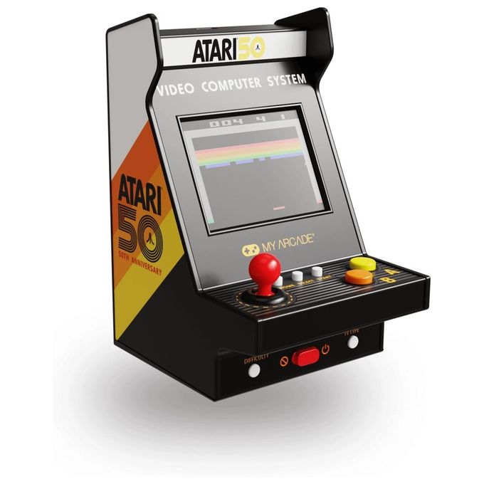 MY ARCADE DGUNL-7014 NANO PLAYER ATARI Console Portatile Retro 75 Giochi Schermo 2.4 Pollici Alimentazione USB-C e Pile AAA colore Multicolor