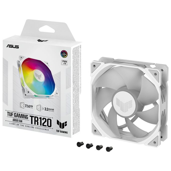 ASUS TUF GAMING TR120 ARGB 1-Pack White Raffreddatore d'Aria 12cm Bianco