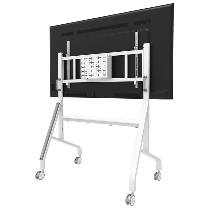 Neomounts FL50-575WH1 Carrello TV Mobile Altezza Regolabile 129-139 cm Capacita' 125 Kg VESA 100x100-1100x600 mm colore Bianco