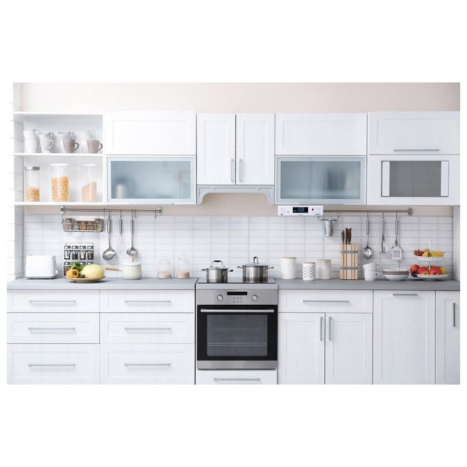 Lenco KCR-190 Radio da Cucina DAB+ FM Bluetooth 5.2 Display LCD 3.3'' 2 Sveglie Telecomando colore Bianco
