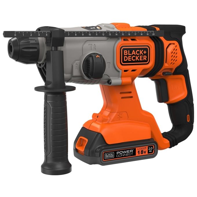 BlackandDecker BCD900D1S-QW Tassellatore SDS-Plus a Batteria 18V 2Ah 1.2J 3 Modalita' Luce LED colore Nero