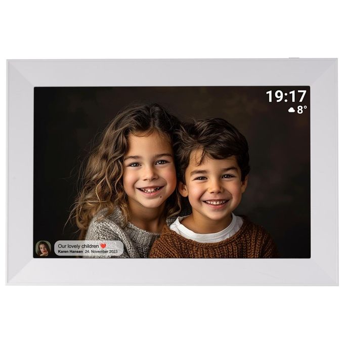 Denver 119101040480 Frameo PFF-1012W Cornice digitale Wi-Fi 10.1'' IPS HD Touch 16 GB memoria interna microSD supportata colore Bianco