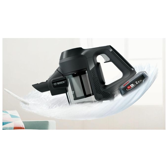 Bosch BBS611BSC Serie 6 Aspirapolvere a bastone 2 in 1 senza sacchetto 18V 30 min autonomia colore Nero
