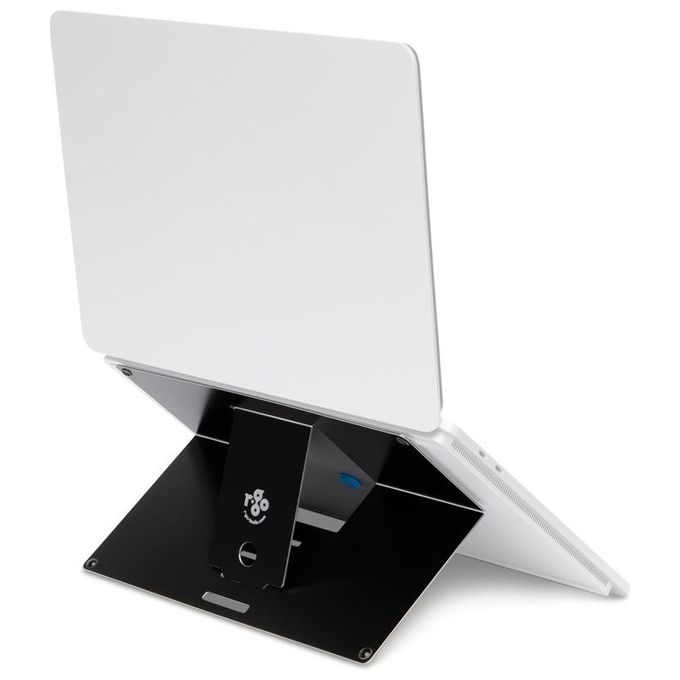 R-Go Tools RGORIATBL Supporto per Laptop in Alluminio Regolabile in 4 Posizioni per Schermi da 10'' a 22'' colore Nero