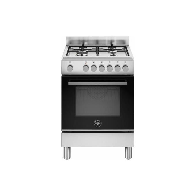 La Germania FTR664EXV24 Cucina 60 cm Piano Gas 4 Fuochi Forno Elettrico 56 L Ventilato Grill Classe A (85x60x60 cm) colore Inox Nero