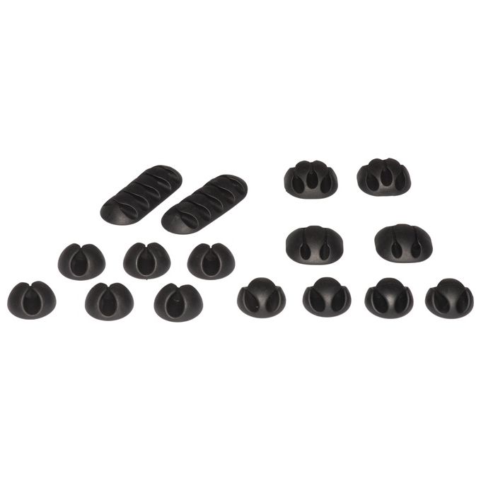 Link KIT_ 16 Pezzi Supporti Adesivi per Gestione Cavi Colore Nero