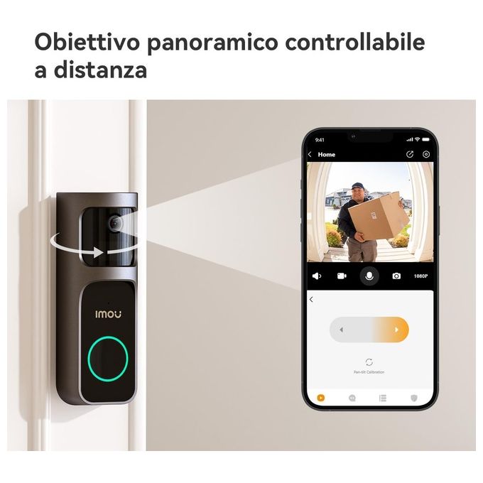 Imou DB-2SP-3T0W-DS2S Doorbell 2S Kit Videocitofono Wi-Fi 2K 3MP Batteria 5000 mAh Visione Notturna IR colore Nero