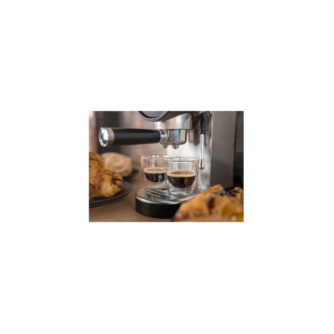 Unold 28636 Piccopresso Macchina da caffe' Espresso 0,9 L 20 bar 1360 W con Montalatte e Funzione Acqua Calda colore Acciaio inox-Nero