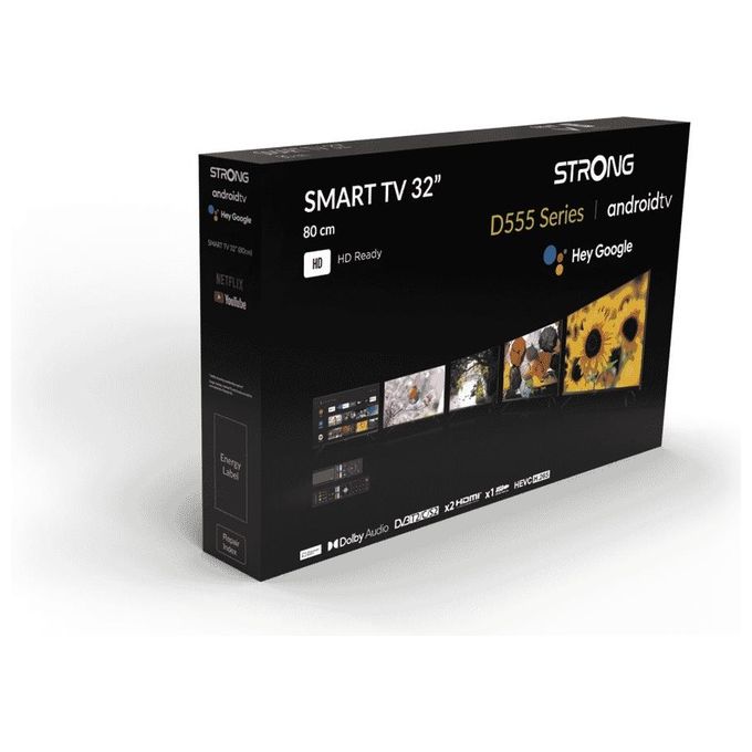 Strong SRT32HD5553 Smart TV LED 32'' HD Ready Android 11 DVB-T2-C-S2 Wi-Fi Bluetooth HDR10 2 HDMI Borderless colore Nero