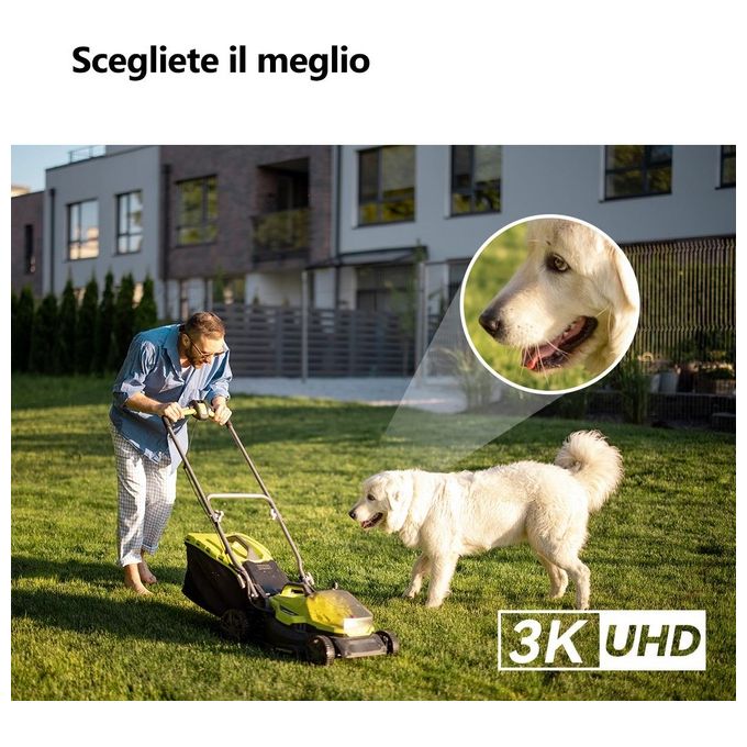 Imou IPC-S7CP-3M0WE Cruiser 2C Telecamera IP Esterno Motorizzata 360° 3MP 2K Wi-Fi 6 IP66 Visione Notturna colore Bianco