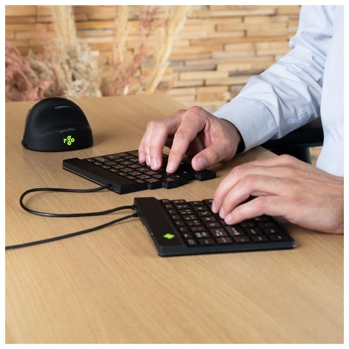 R-Go Tools RGOSP-ITWIBL R-Go Split Tastiera Ergonomica Divisa QWERTY Italiano USB Cablata Forbici Plug and Play colore Nero