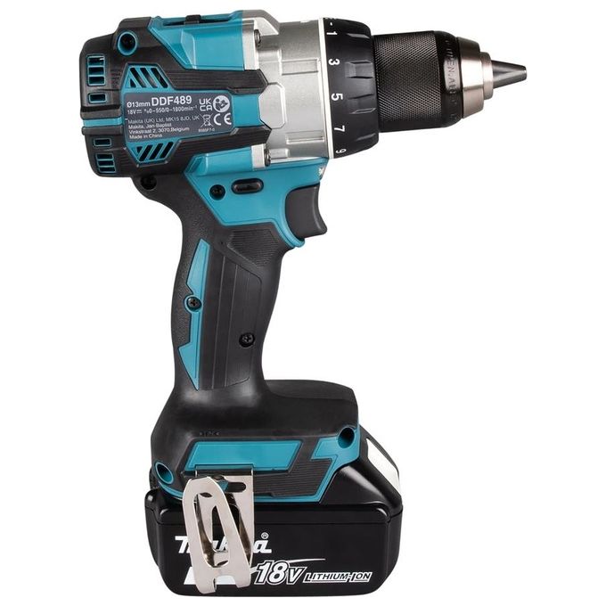 Makita DDF489Z Trapano Avvitatore a Batteria 18V Brushless 2 Velocita' Meccaniche 21 Livelli di Coppia Mandrino 13 mm Luce LED XPT Protezione Polvere Acqua colore Verde
