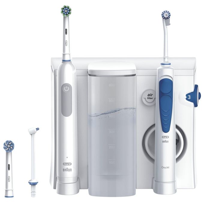 Oral-B 8006540840825 Pro Series 1 Spazzolino elettrico e Idropulsore Oxyjet Waterjet 2 Testine colore Bianco