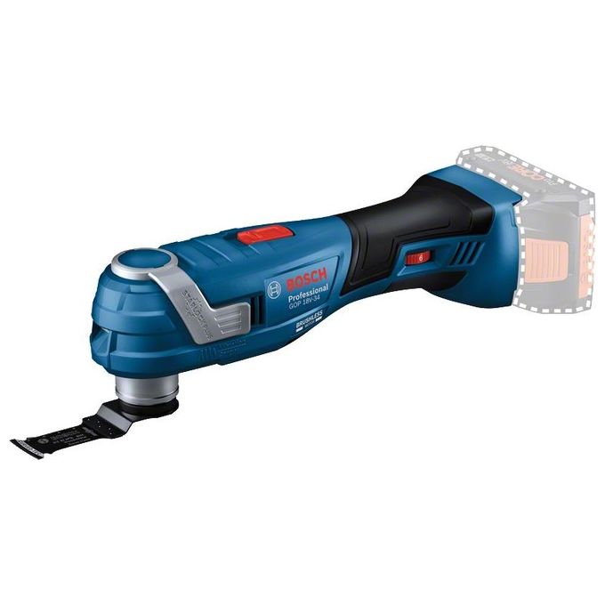 Bosch Professional 06018G2002 GOP 18V-34 Utensile Multifunzione a Batteria Motore Brushless Vibration Control Snap-In System Impugnatura Sottile 180 mm compatibile AMPShare colore Nero
