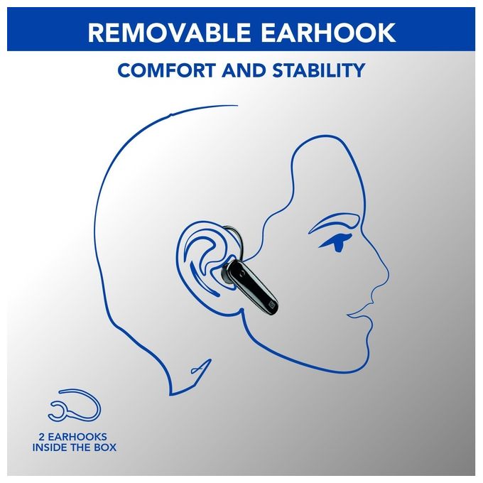 Cellularline BTSCOREK Score Auricolare Bluetooth Mono In-ear Multipoint Archetto Removibile colore Nero