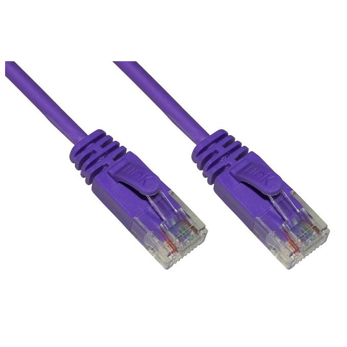 LINK cavo rete categoria 6 non schermato utp colore viola halogenfree mt 0,25 slim