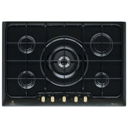 Electrolux PN750RUV Serie 300 Piano cottura a gas 75 cm 5 fuochi Wok Bruciatore Tripla Corona Sicurgas colore Nero Ghisa