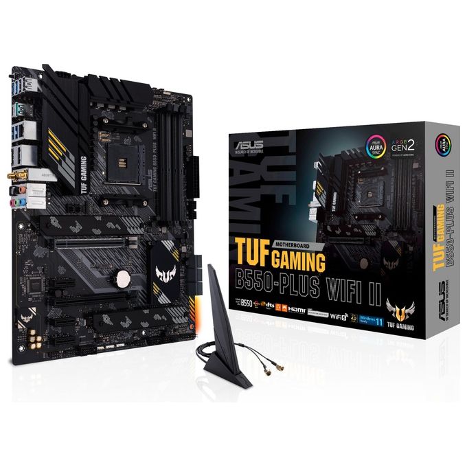 Asus TUF-GAMING-B550-PLUS-WIFI-II Scheda Madre ATX AMD B550 Socket AM4 DDR4 Wi-Fi 6 Bluetooth 5.2 2.5G LAN PCIe 4.0 2xM.2 6xSATA colore Nero