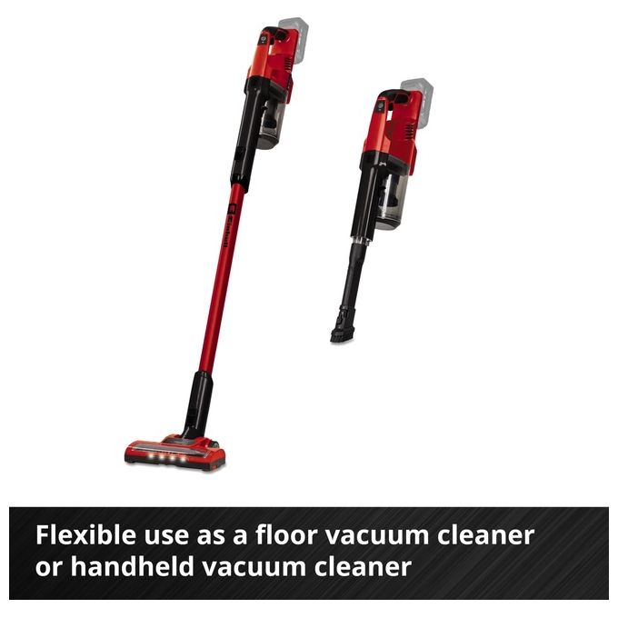 Einhell TE-SV 18 LI-SOLO Aspirapolvere a bastone 2 in 1 Senza sacchetto 0,6 L 18 V modalita' ECO BOOST colore Nero Rosso
