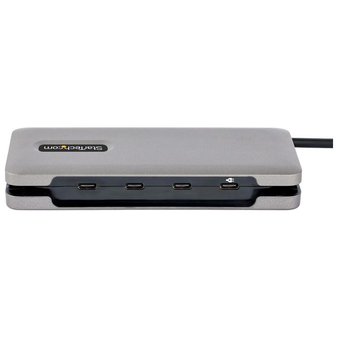 StarTech.com HB31CM4CPD3 Hub USB-C 4 porte USB 3.2 Gen 2 10Gbps Power Delivery 100W Pass-Through cavo avvolgente colore Grigio
