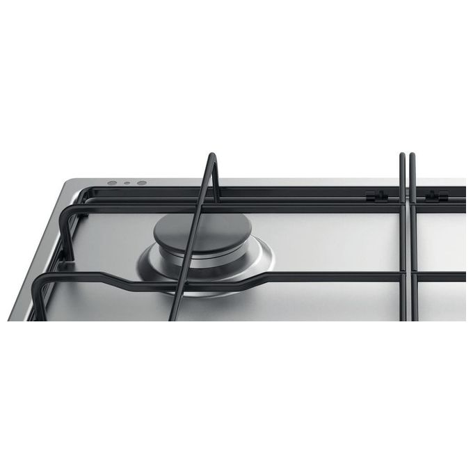 Indesit THP 642 IX-I Piano cottura Gas 58 cm 4 fuochi Accensione Elettronica Valvola Sicurezza colore Nero Inox