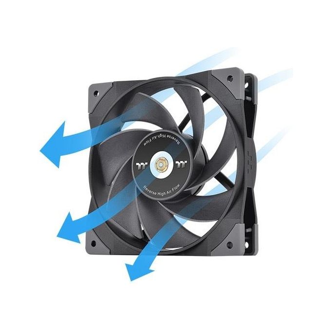 Thermaltake 4713227536370 SWAFAN GT12 Ventola di raffreddamento per PC 120x25 mm 4 pin PWM 500 2000 rpm 26 5 dB colore Nero