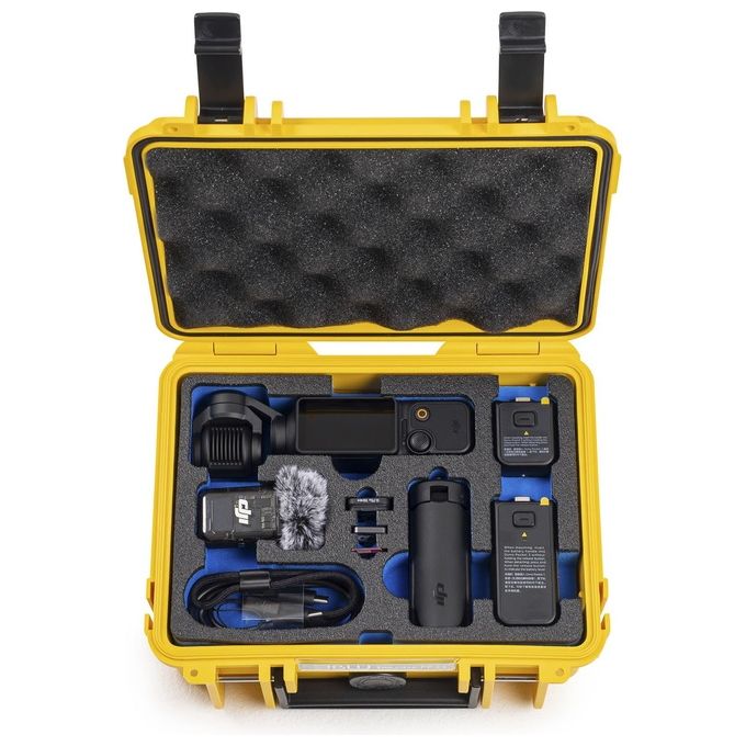 BandW Cases PP.23.Y.POCKET3 Custodia Rigida per DJI Osmo Pocket 3 Creator Combo Materiale Polipropilene (PP) Schiuma Interna IP67 colore Giallo
